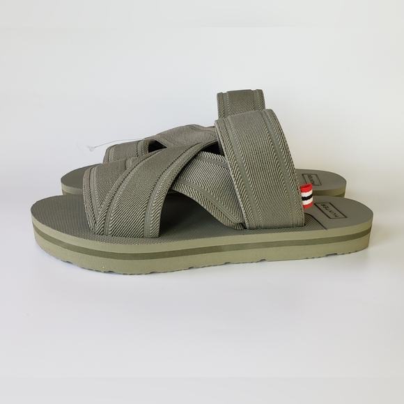 New Hunter Elastic Crossover Slide in Lichen Green Size 6 - Picture 1 of 10